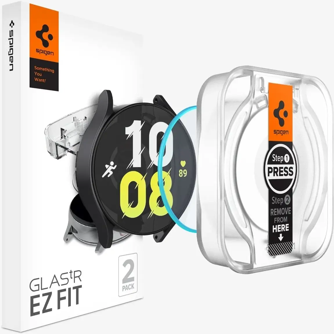 Spigen EZ Fit - Samsung Galaxy Watch 6 44MM Screen Protector Glas 2-Pack afbeelding 1