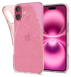 Spigen Liquid Crystal Apple iPhone 16 Hoesje Back Cover Glitter Roze afbeelding