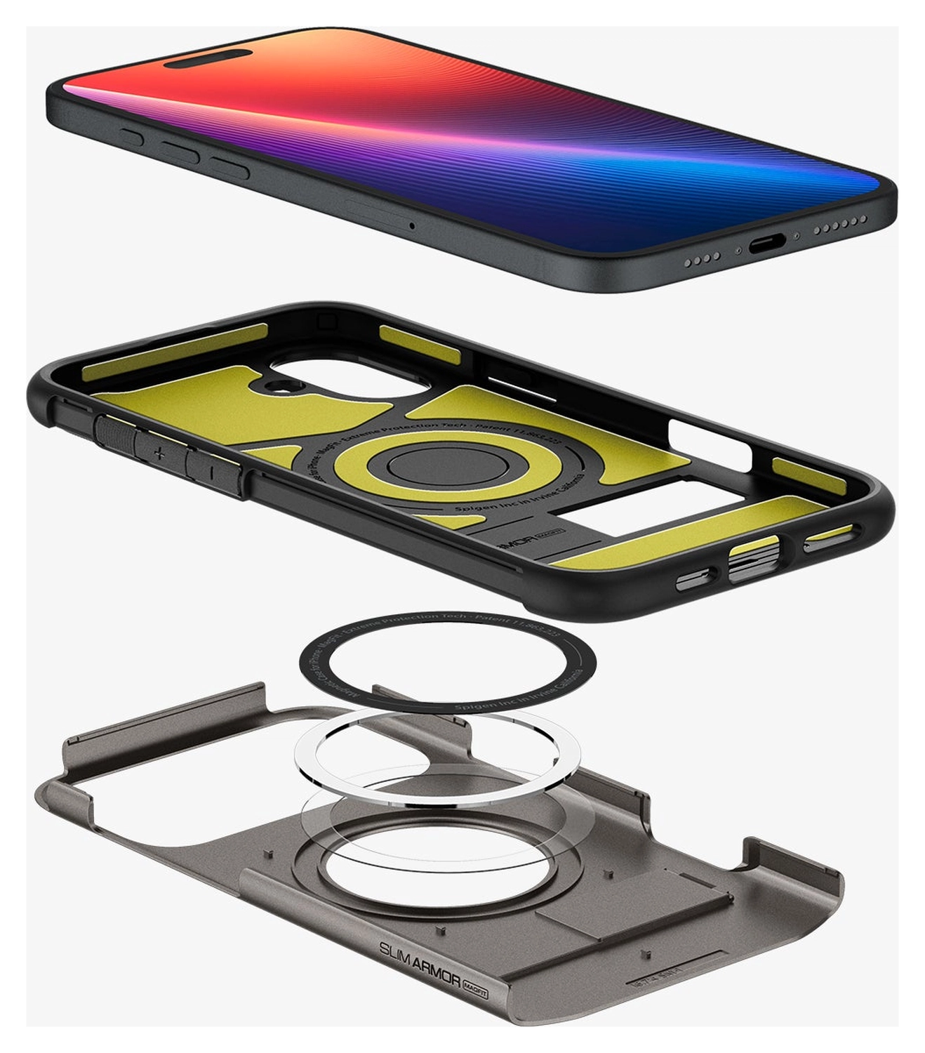 Spigen Slim Armor MagFit Apple iPhone 16 Plus Hoesje MagSafe Gunmetal afbeelding 10