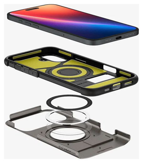 Spigen Slim Armor MagFit Apple iPhone 16 Plus Hoesje MagSafe Gunmetal afbeelding 10