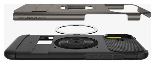 Spigen Slim Armor MagFit Apple iPhone 16 Plus Hoesje MagSafe Gunmetal afbeelding 12