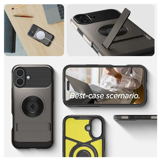 Spigen Slim Armor MagFit Apple iPhone 16 Plus Hoesje MagSafe Gunmetal afbeelding 3