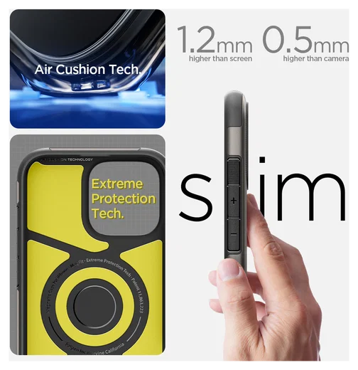 Spigen Slim Armor MagFit Apple iPhone 16 Plus Hoesje MagSafe Gunmetal afbeelding 7