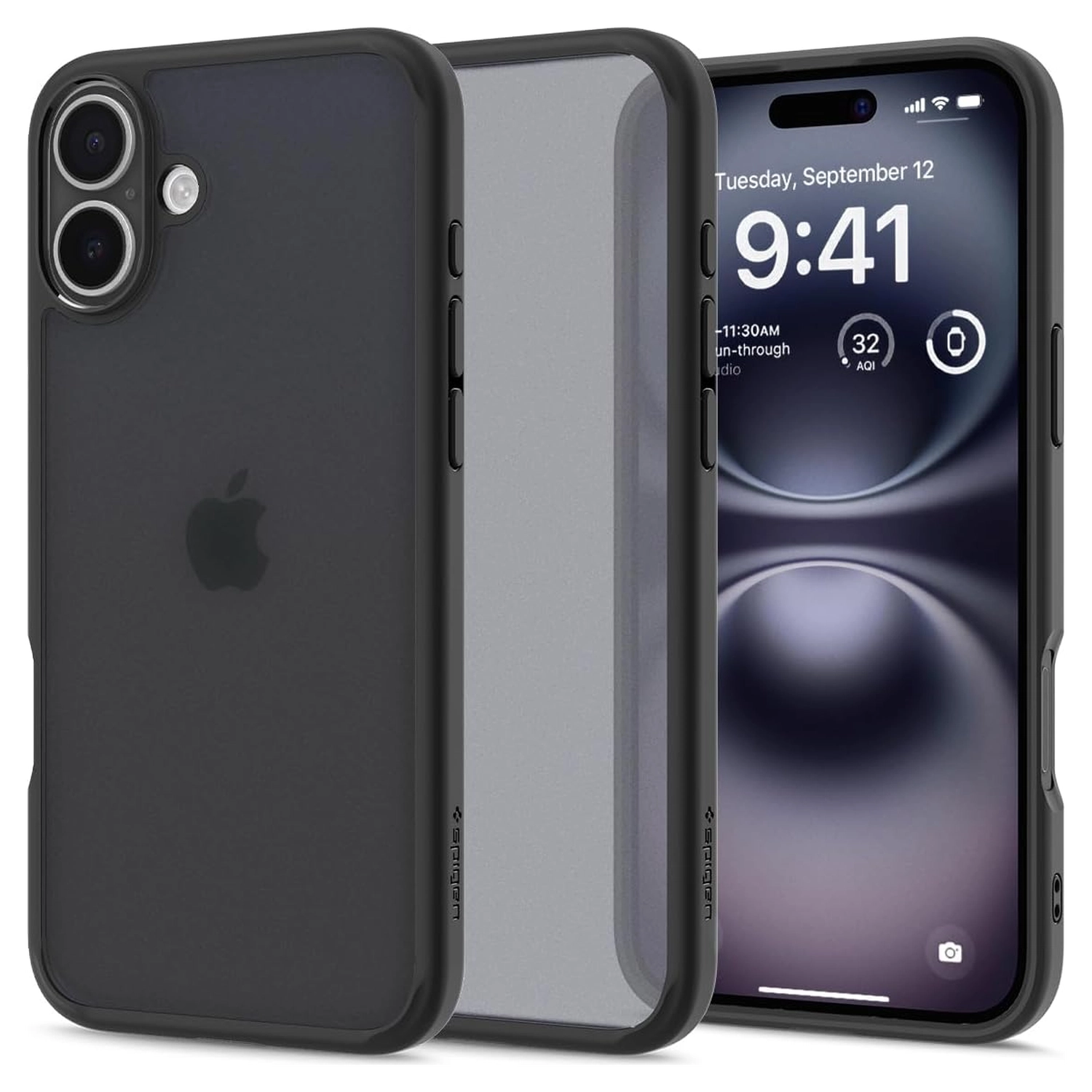 Spigen Ultra Hybrid Apple iPhone 16 Plus Hoesje Back Cover Frost Zwart afbeelding 1