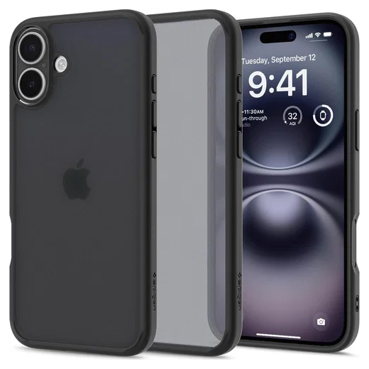 Spigen Ultra Hybrid Apple iPhone 16 Plus Hoesje Back Cover Frost Zwart afbeelding 1
