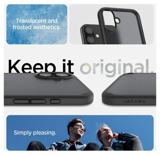 Spigen Ultra Hybrid Apple iPhone 16 Plus Hoesje Back Cover Frost Zwart afbeelding 2