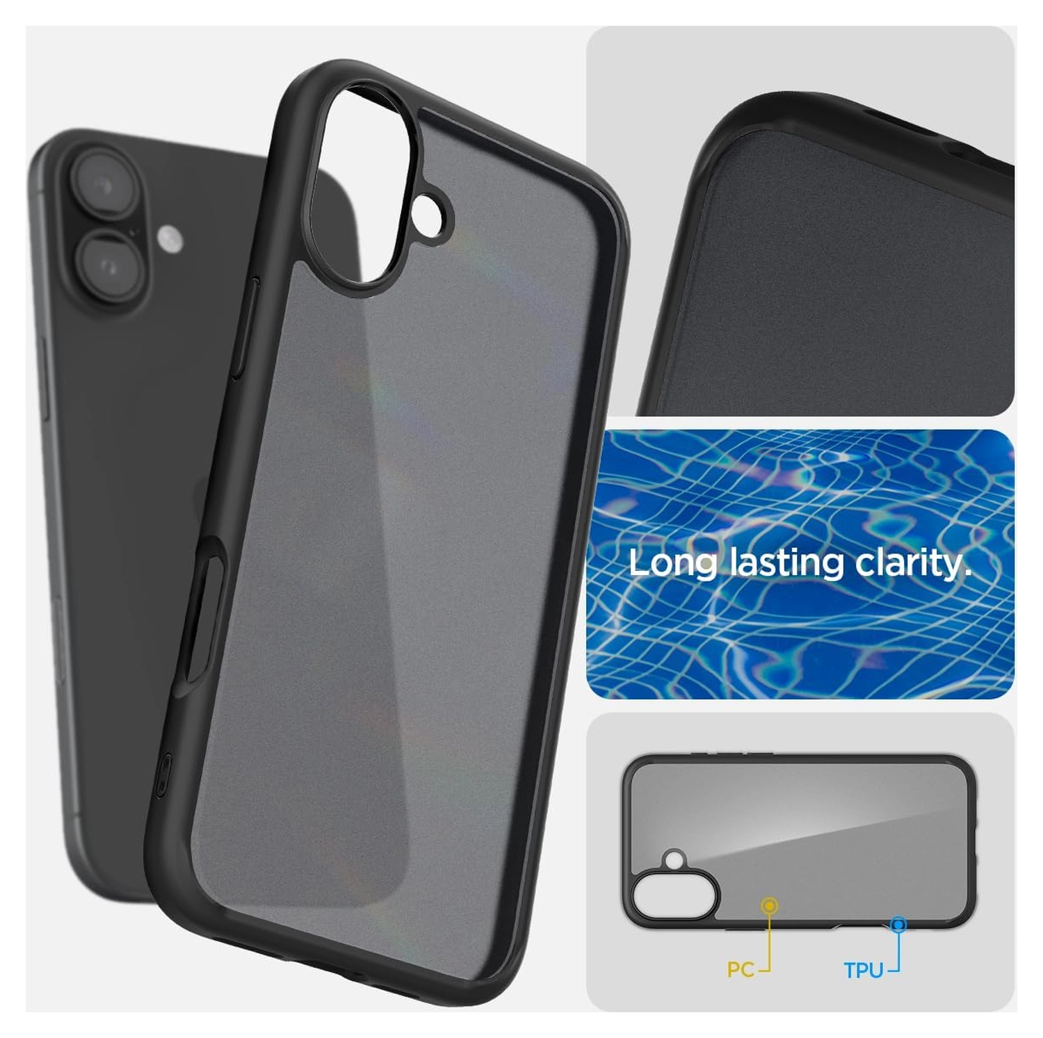 Spigen Ultra Hybrid Apple iPhone 16 Plus Hoesje Back Cover Frost Zwart afbeelding 3