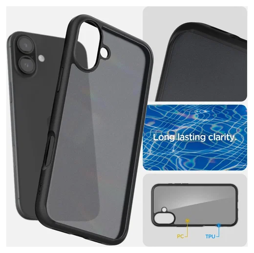 Spigen Ultra Hybrid Apple iPhone 16 Plus Hoesje Back Cover Frost Zwart afbeelding 3
