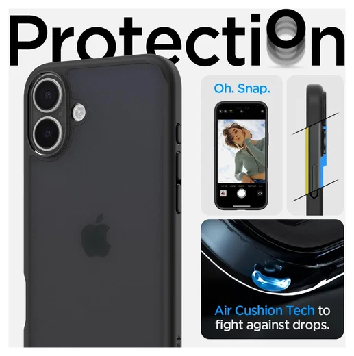 Spigen Ultra Hybrid Apple iPhone 16 Plus Hoesje Back Cover Frost Zwart afbeelding 4