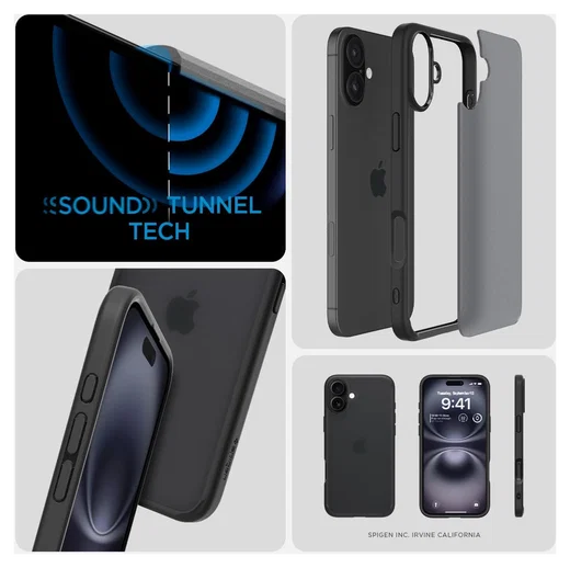 Spigen Ultra Hybrid Apple iPhone 16 Plus Hoesje Back Cover Frost Zwart afbeelding 6