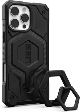UAG Monarch Pro MagSafe iPhone 16 Pro Max Hoesje + Ring Standaard Zwart