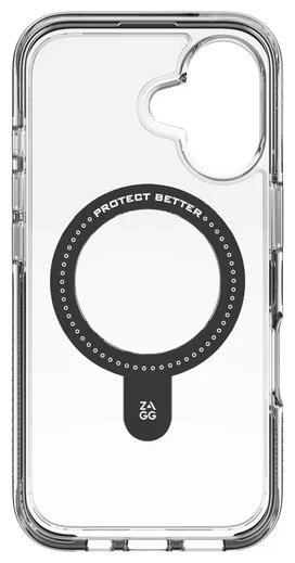 ZAGG Santa Cruz Snap Apple iPhone 16 Hoesje MagSafe Back Cover Transparant Zwart afbeelding 1