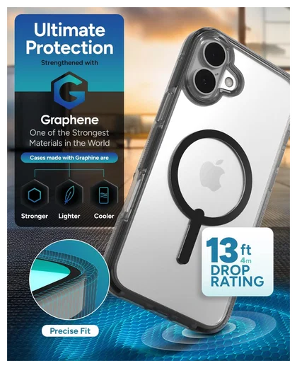 ZAGG Santa Cruz Snap Apple iPhone 16 Hoesje MagSafe Back Cover Transparant Zwart afbeelding 3