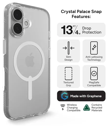 ZAGG Crystal Palace Snap Apple iPhone 16 Hoesje MagSafe Back Cover Transparant afbeelding 2