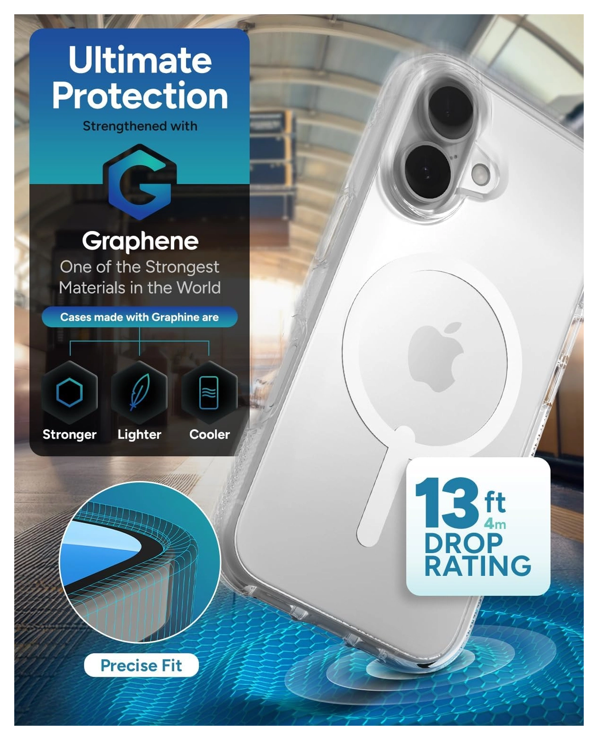 ZAGG Crystal Palace Snap Apple iPhone 16 Hoesje MagSafe Back Cover Transparant afbeelding 3