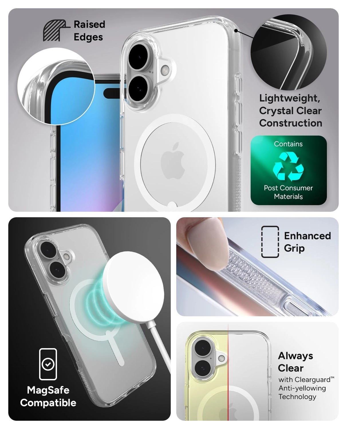 ZAGG Crystal Palace Snap Apple iPhone 16 Hoesje MagSafe Back Cover Transparant afbeelding 4