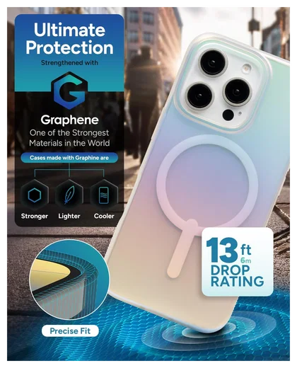 ZAGG Milan Snap Apple iPhone 16 Plus Hoesje MagSafe Back Cover Iridescent afbeelding 3