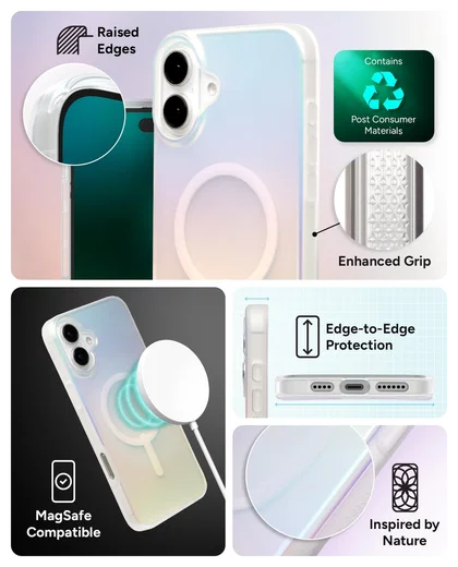 ZAGG Milan Snap Apple iPhone 16 Plus Hoesje MagSafe Back Cover Iridescent afbeelding 4