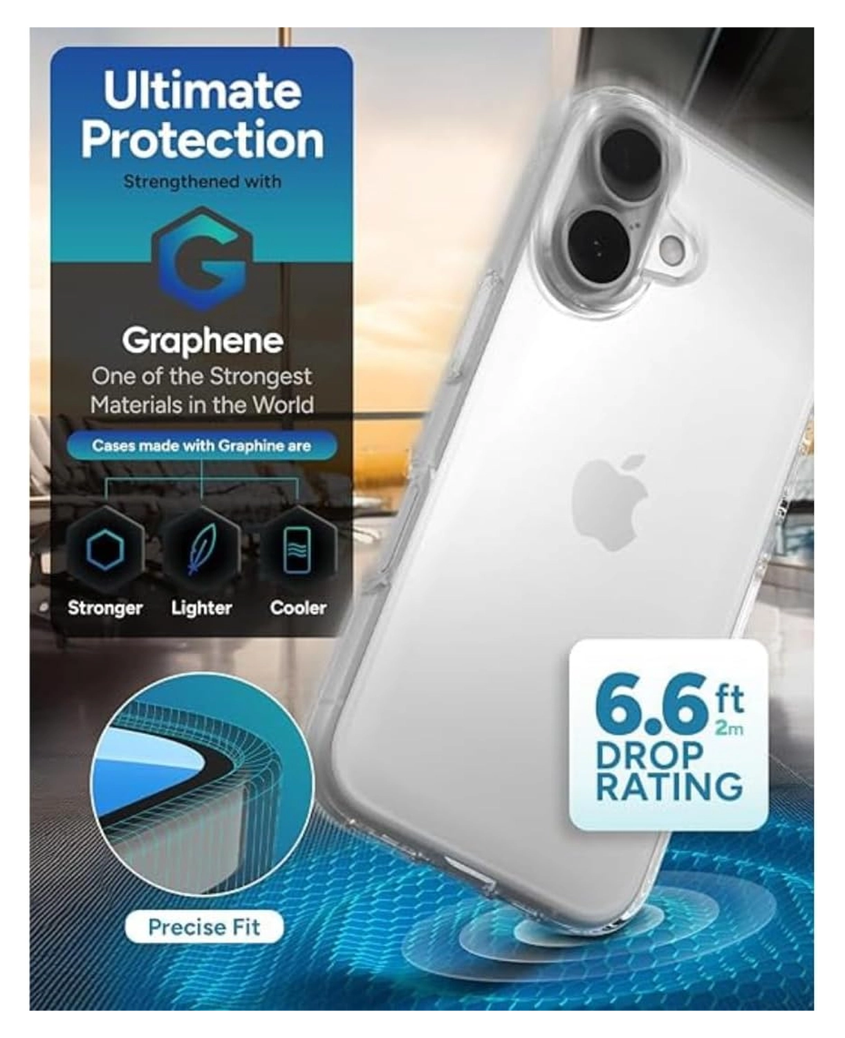 ZAGG Crystal Palace Apple iPhone 16 Plus Hoesje 4M DropProof Transparant afbeelding 3