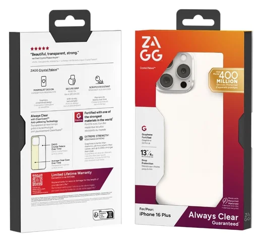 ZAGG Crystal Palace Apple iPhone 16 Plus Hoesje 4M DropProof Transparant afbeelding 6