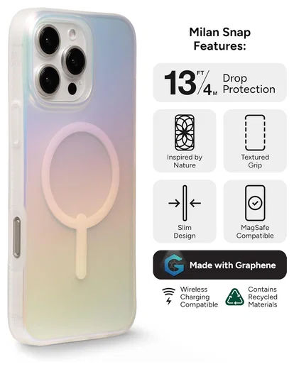 ZAGG Milan Snap Apple iPhone 16 Pro Max Hoesje MagSafe Back Cover Iridescent afbeelding 2