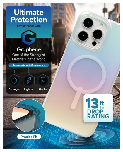 ZAGG Milan Snap Apple iPhone 16 Pro Max Hoesje MagSafe Back Cover Iridescent afbeelding 3