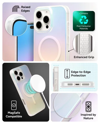 ZAGG Milan Snap Apple iPhone 16 Pro Max Hoesje MagSafe Back Cover Iridescent afbeelding 4