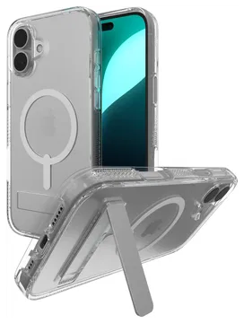 ZAGG Crystal Palace Snap Kickstand iPhone 16 Plus Hoesje MagSafe Transparant