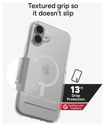 ZAGG Crystal Palace Snap Kickstand iPhone 16 Plus Hoesje MagSafe Transparant afbeelding 3