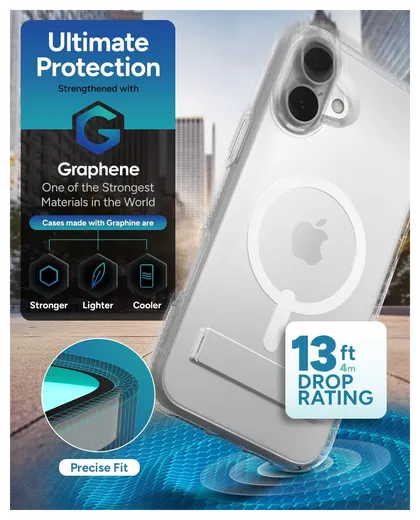 ZAGG Crystal Palace Snap Kickstand iPhone 16 Plus Hoesje MagSafe Transparant afbeelding 5