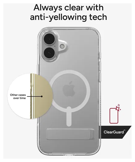 ZAGG Crystal Palace Snap Kickstand iPhone 16 Plus Hoesje MagSafe Transparant afbeelding 6
