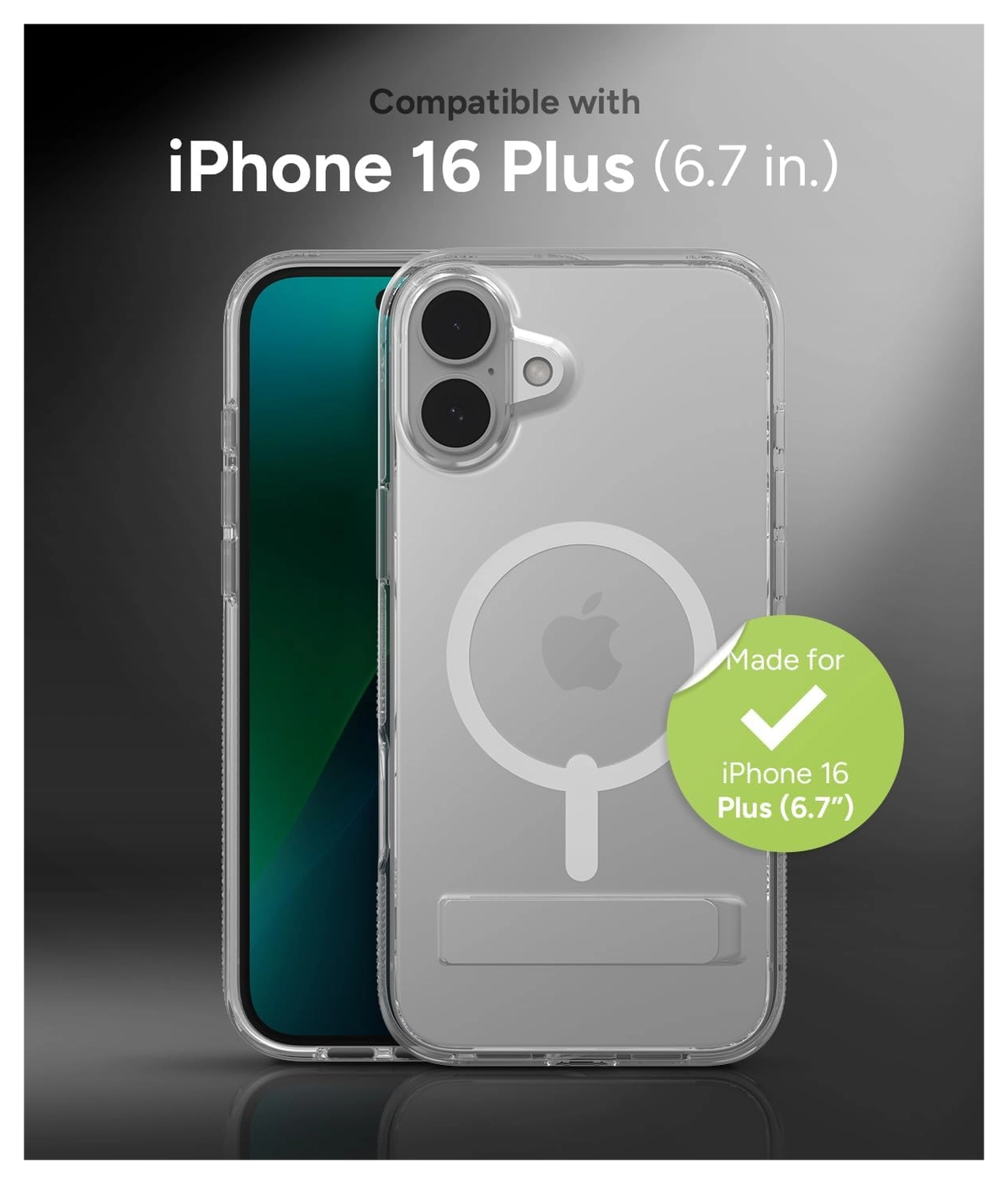 ZAGG Crystal Palace Snap Kickstand iPhone 16 Plus Hoesje MagSafe Transparant afbeelding 7