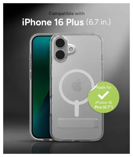 ZAGG Crystal Palace Snap Kickstand iPhone 16 Plus Hoesje MagSafe Transparant afbeelding 7