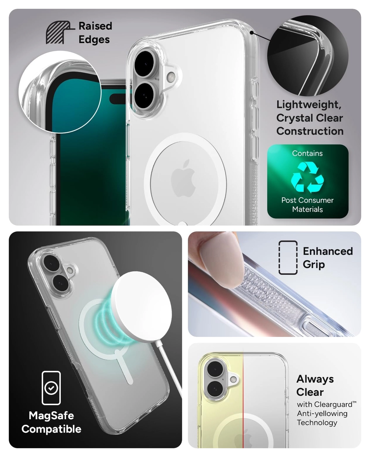 ZAGG Crystal Palace Snap iPhone 16 Plus Hoesje MagSafe Back Cover Transparant afbeelding 4