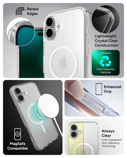 ZAGG Crystal Palace Snap iPhone 16 Plus Hoesje MagSafe Back Cover Transparant afbeelding 4