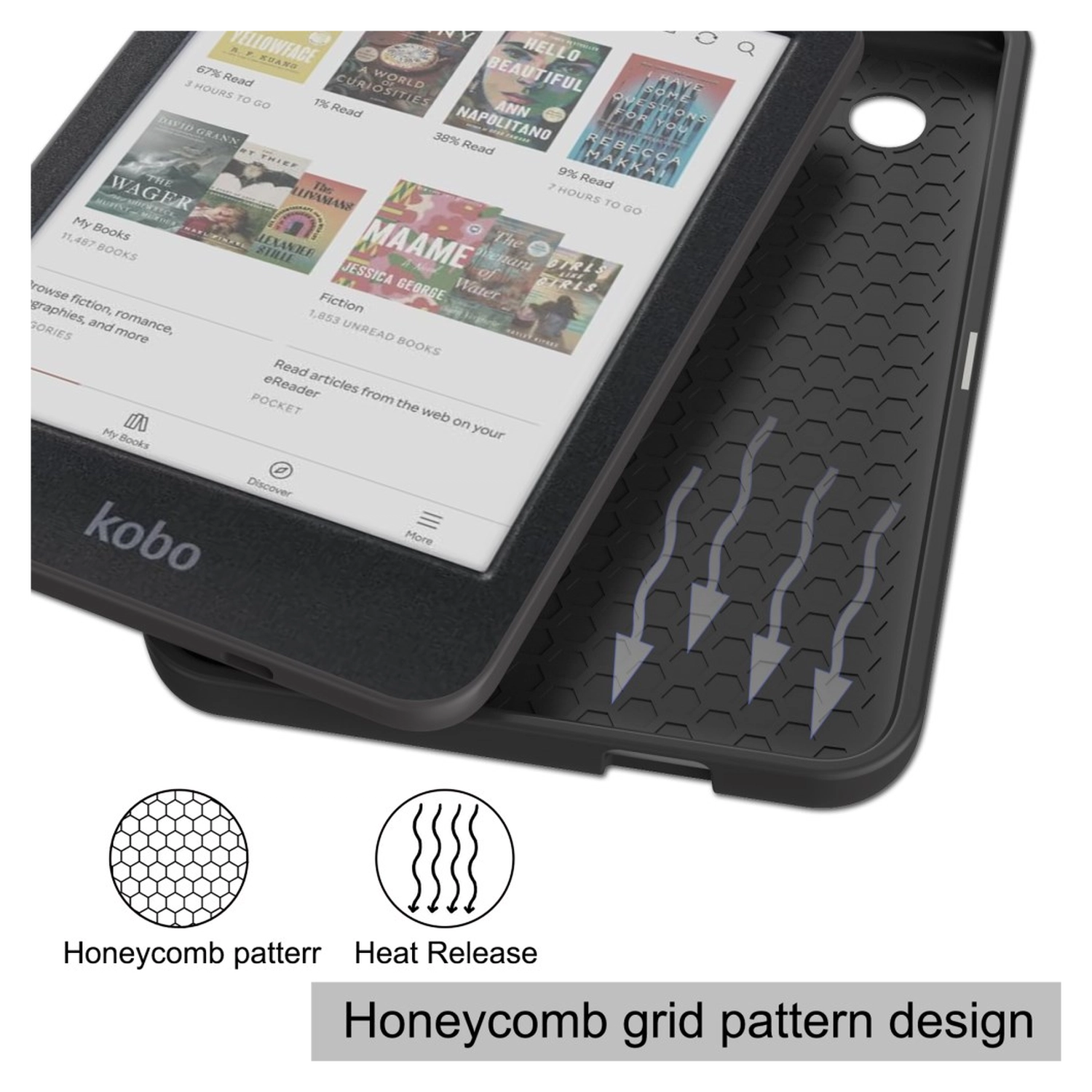 Kobo Clara Colour / Clara BW Hoes Book Case Beschermhoes Zwart afbeelding 8