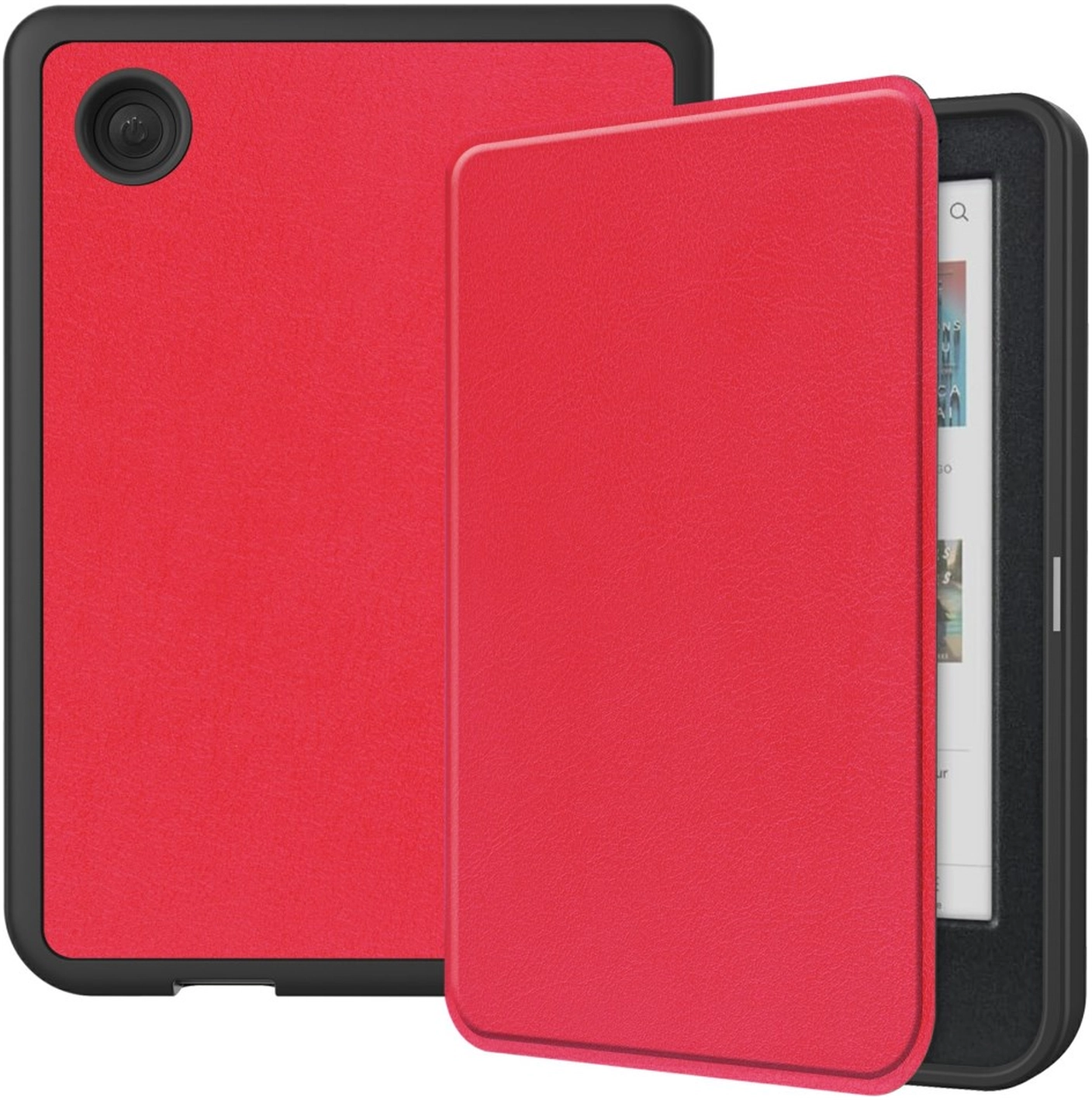 Kobo Clara Colour / Clara BW Hoes Book Case Beschermhoes Rood afbeelding 1