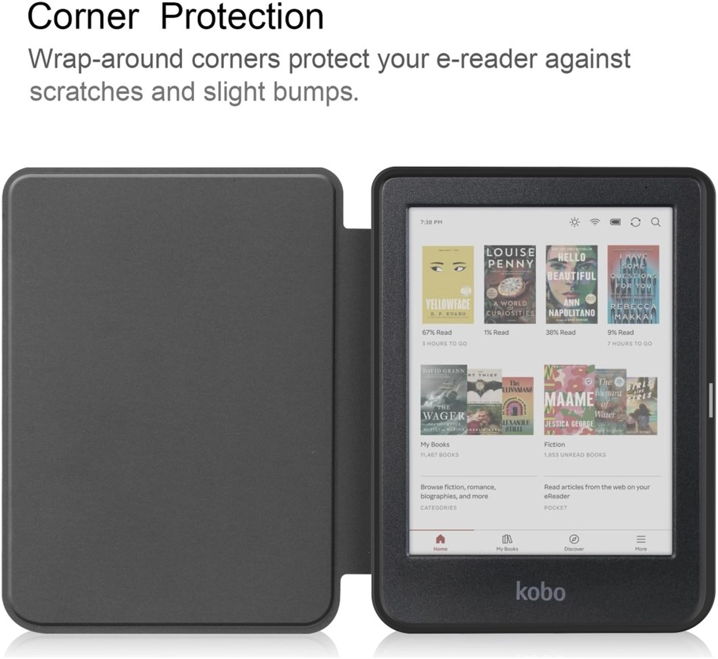 Kobo Clara Colour / Clara BW Hoes Book Case Beschermhoes Rood afbeelding 3