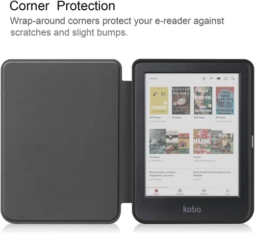 Kobo Clara Colour / Clara BW Hoes Book Case Beschermhoes Rood afbeelding 3