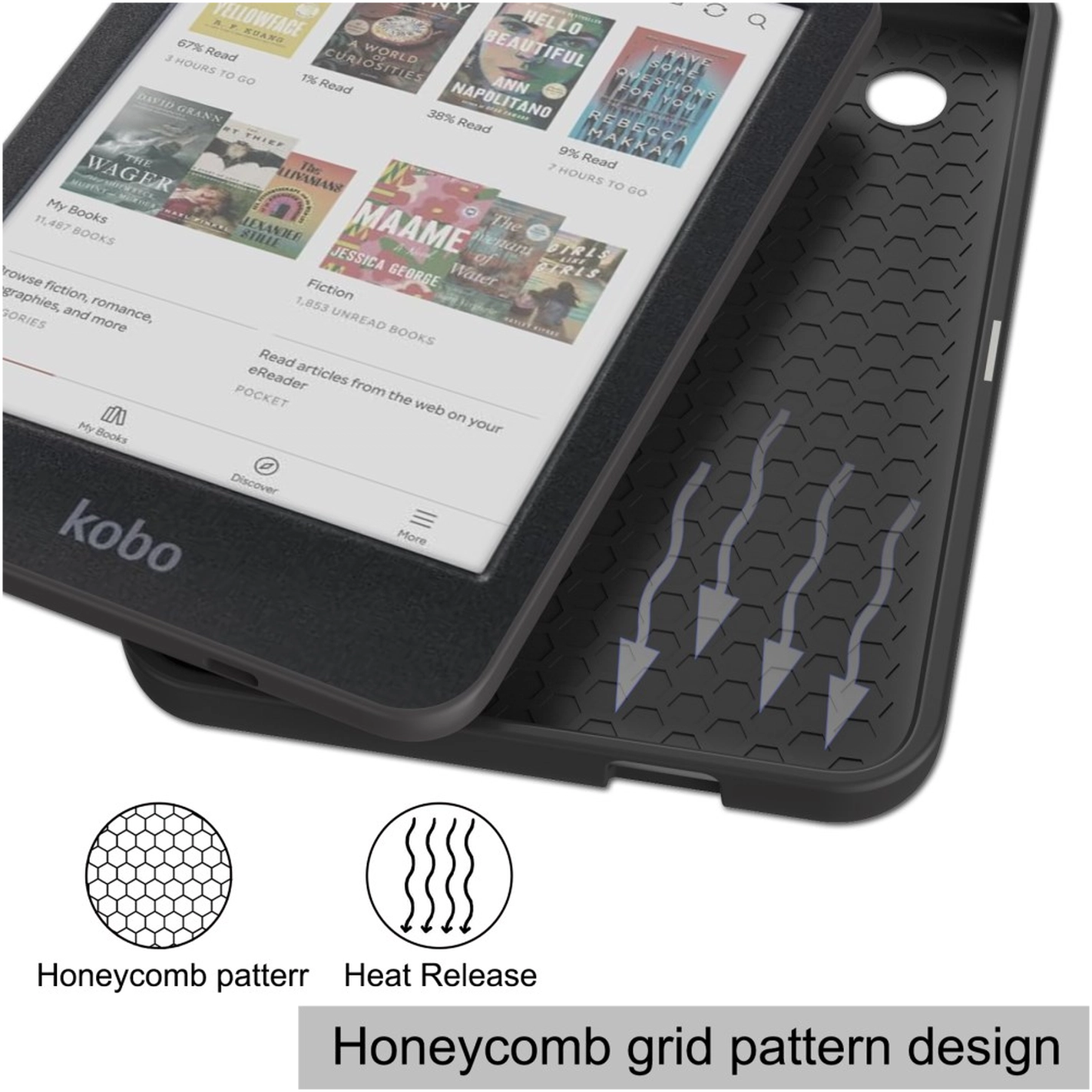 Kobo Clara Colour / Clara BW Hoes Book Case Beschermhoes Rood afbeelding 7