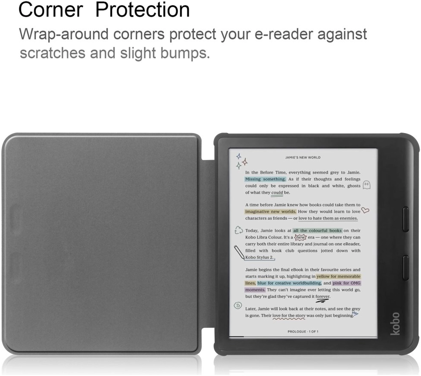 Kobo Libra Colour Hoes Book Case met Flower Print afbeelding 2