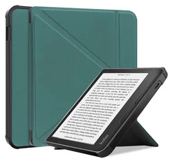 Kobo Libra Colour / Libra 2 Hoes Origami Book Case met Standaard Groen afbeelding