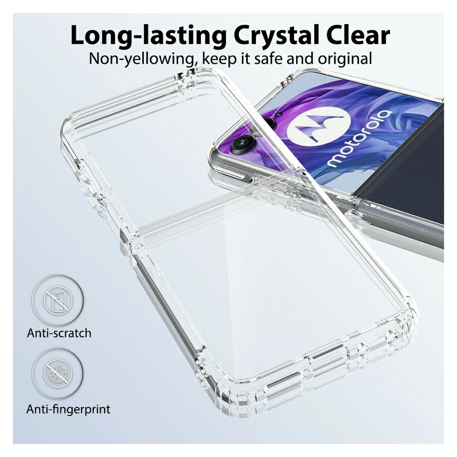 Motorola Razr 60 Ultra Hoesje Acryl Back Cover Transparant afbeelding 3