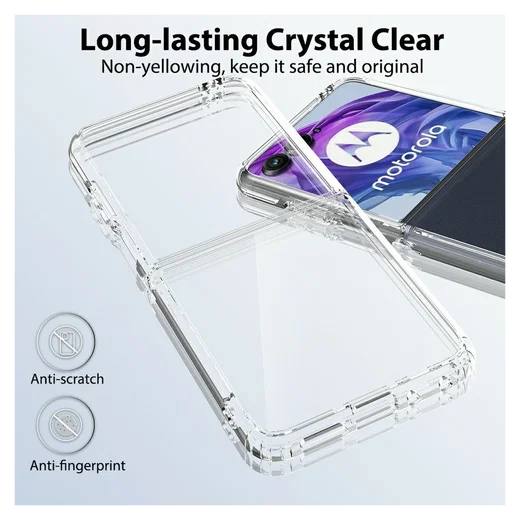Motorola Razr 60 Ultra Hoesje Acryl Back Cover Transparant afbeelding 3