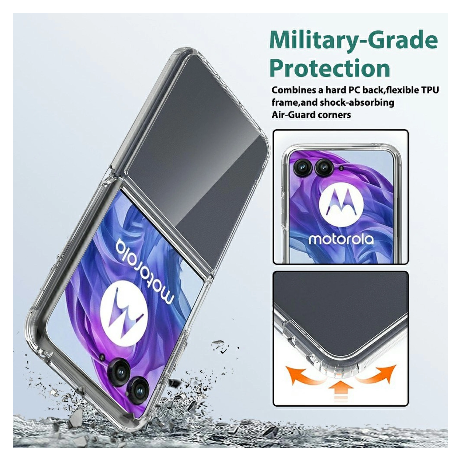 Motorola Razr 60 Ultra Hoesje Acryl Back Cover Transparant afbeelding 4