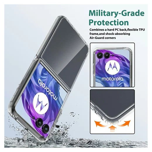Motorola Razr 60 Ultra Hoesje Acryl Back Cover Transparant afbeelding 4