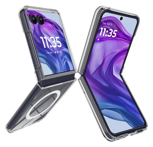 Motorola Razr 60 Ultra Hoesje met MagSafe Acryl Back Cover Transparant afbeelding 1