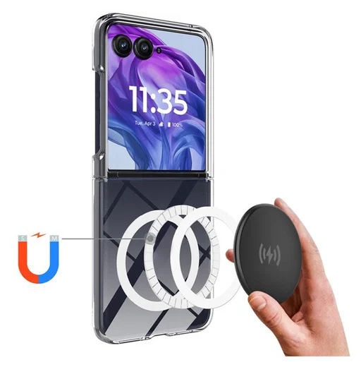 Motorola Razr 60 Ultra Hoesje met MagSafe Acryl Back Cover Transparant afbeelding 2