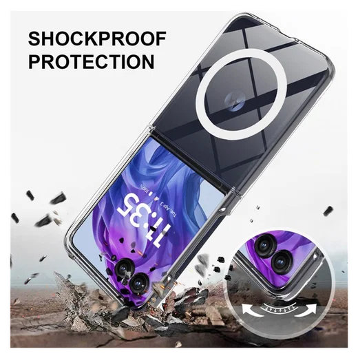 Motorola Razr 60 Ultra Hoesje met MagSafe Acryl Back Cover Transparant afbeelding 3