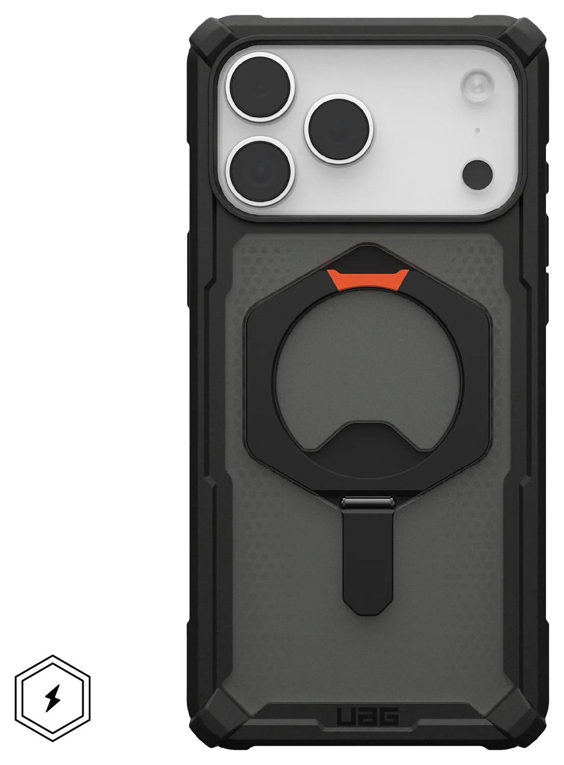 UAG Plasma XTE iPhone 17 Pro Max Hoesje MagSafe Stand Back Cover Zwart Oranje afbeelding 2